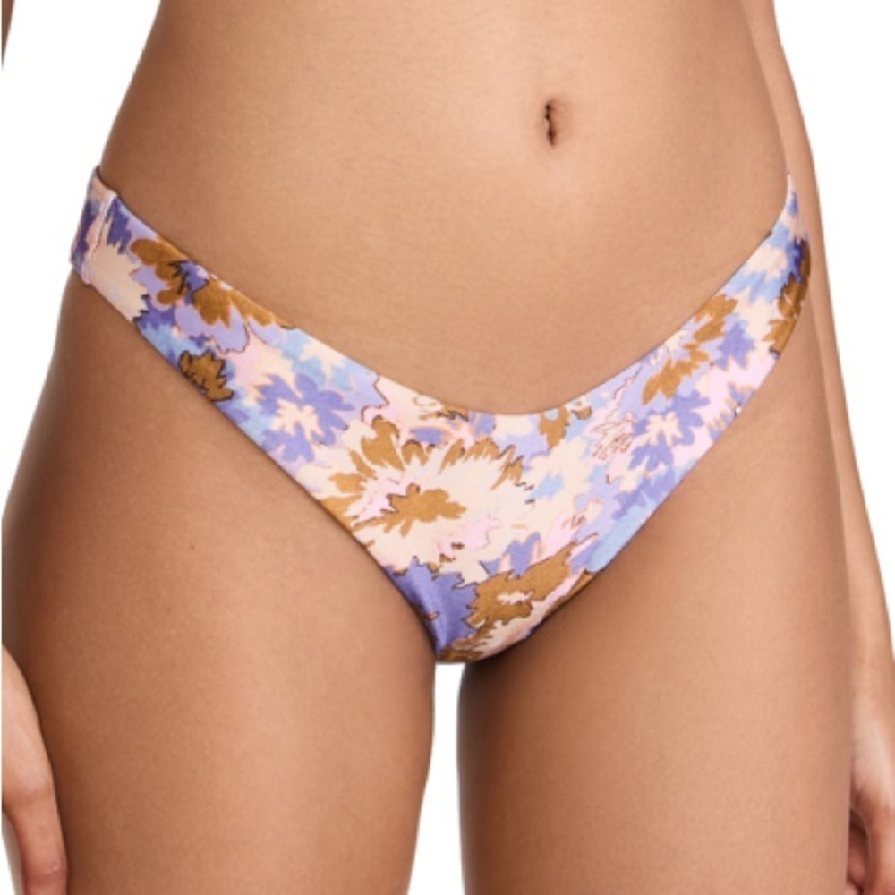 ZIMMERMANN Violet Scoop Bikini Bottom in Purple Multi Floral